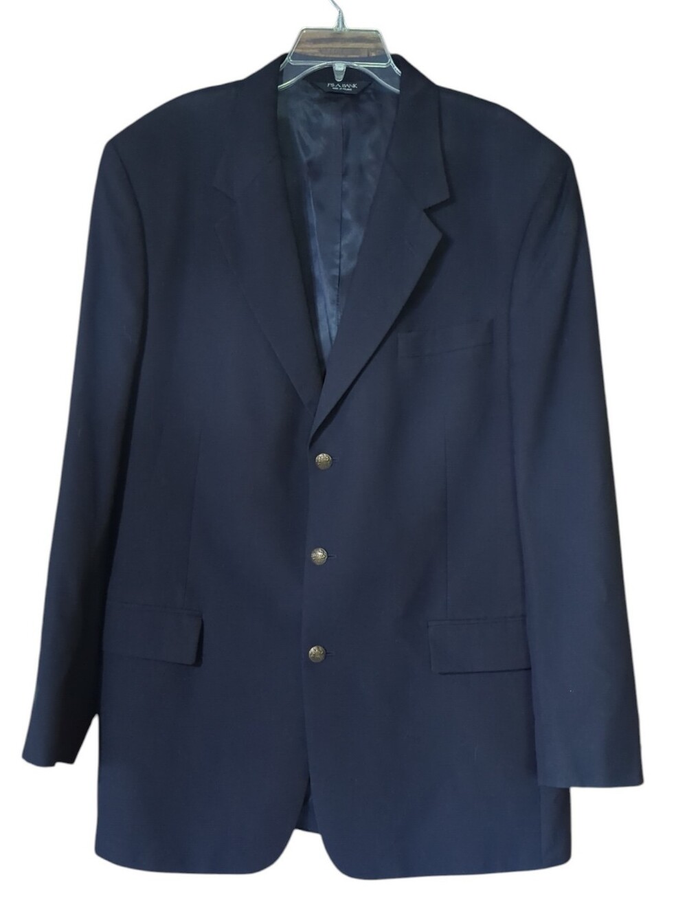 Mens Navy Blue Suit Jacket Blazer 100% New Wool Quiet Luxury Dark Academia 46L